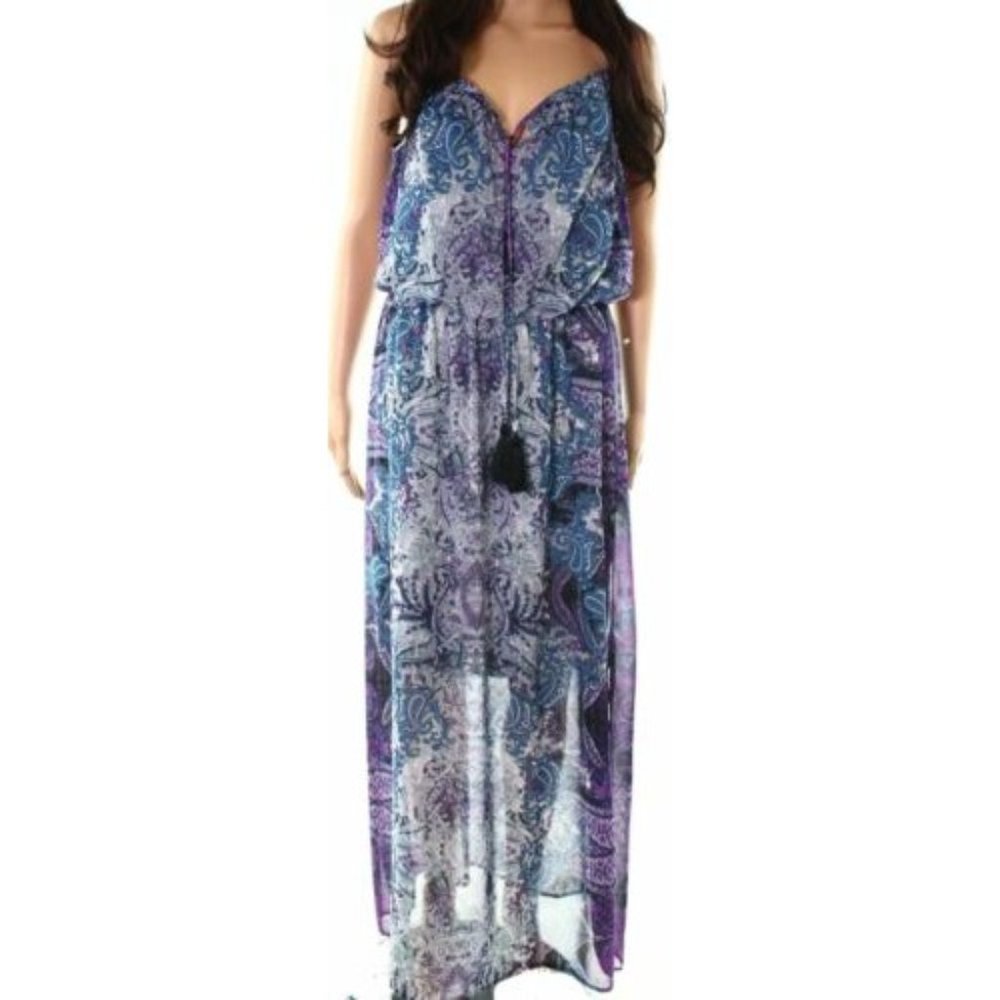 Maggy London Paisley Print V-Neck Maxi Dress 14